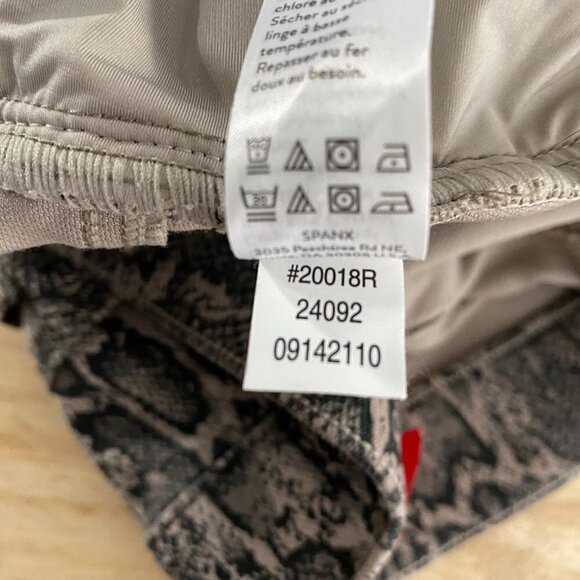 Spanx Jean-ish Ankle Leggings‎ Taupe Snakeskin Cotton Blend Women's Medium - Picture 8 of 10